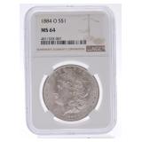 1884-O Morgan dollar NGC MS64