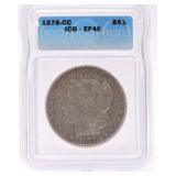 1878-CC Morgan dollar ICG EF40