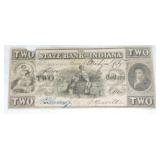 1841 $2 Obsolete Bank Note, State Bank of