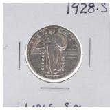 1928-S Standing Liberty quarter VF20, large S