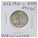 1940-S Washington quarter MS65