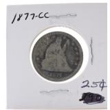 1877-CC Seated Liberty quarter