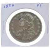 1834 Bust half VF