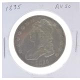 1835 Bust half AU50