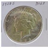 1928-S Peace dollar MS63