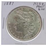 1887 Morgan dollar MS64PL