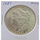 1887 Morgan dollar MS64