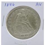 1846 Seated Liberty dollar AU