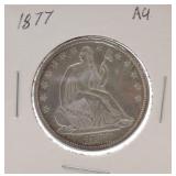 1877 Seated Liberty half AU