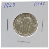 1923 Ty1 Standing Liberty quarter MS63