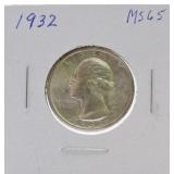 1932 Washington quarter MS65