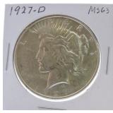 1927-D Peace dollar MS63