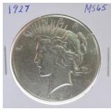 1927 Peace dollar MS65