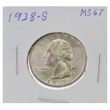 1938-S Washington quarter MS67