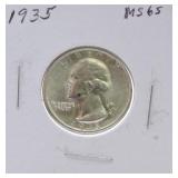 1935 Washington quarter MS65