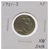 1921-S Buffalo nickel XF