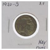 1920-S Buffalo nickel XF