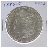 1886-O Morgan dollar MS62