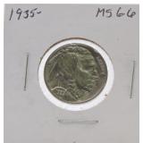 1935 Buffalo nickel MS66