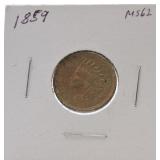 1859 Indian cent MS62