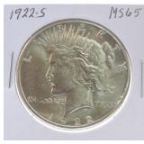 1922-S Peace dollar MS65