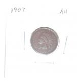 1907 Indian cent AU