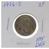 1926-S Buffalo nickel XF