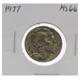 1937 Buffalo nickel MS66