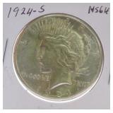 1924-S Peace dollar MS64
