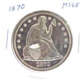 1870 Seated Liberty dollar MS65