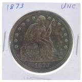 1873 Seated Liberty dollar  unc