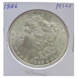 1886 Morgan dollar MS63