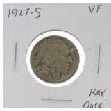 1927-S Buffalo nickel VF