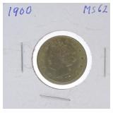 1900 Liberty nickel MS62