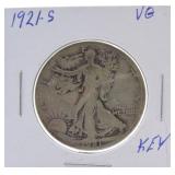 1921-S Walking Liberty half VG