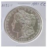 1891-CC Morgan dollar MS64