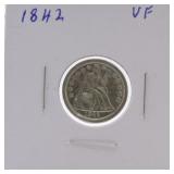 1842 Seated Liberty dime VF