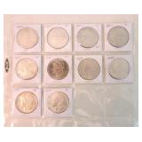 Lot of 10 Morgan dollars, most AU