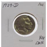 1929-D Buffalo nickel AU