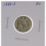 1886-S Seated Liberty dime AU