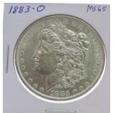 1883-O Morgan dollar MS65