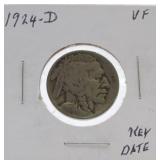 1924-D Buffalo nickel VF