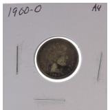 1900-O Barber dime AU