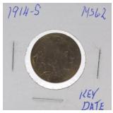 1914-S Buffalo nickel MS62