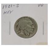1921-S Buffalo nickel VG