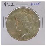 1922 Peace dollar MS65