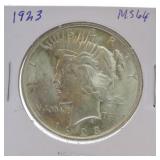 1923 Peace dollar MS64
