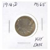 1914-D Buffalo nickel MS65