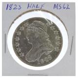 1823 Bust half MS62