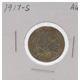 1917-S Buffalo nickel AU